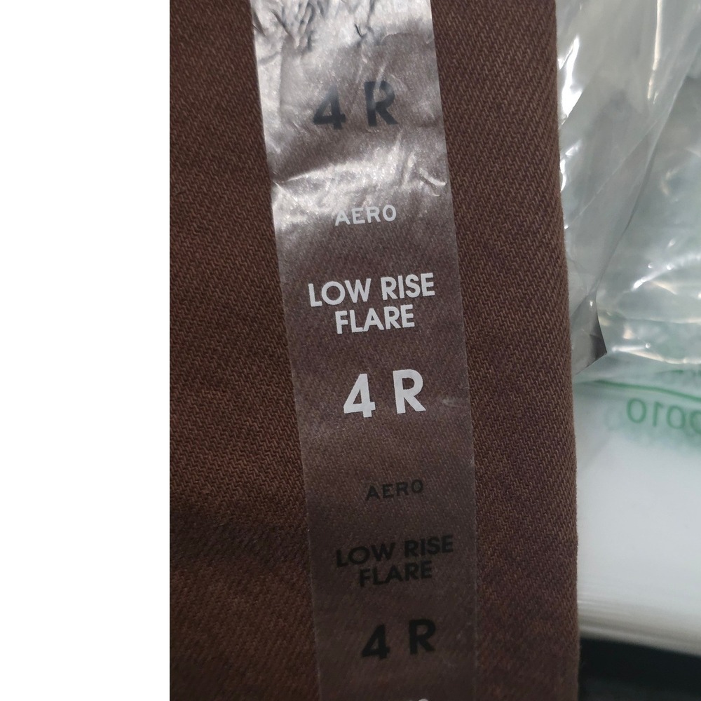 Aeropostale Womens Low Rise Flare Jeans Burgundy Brown Contrast Stitch 4R NEW - Picture 13 of 14